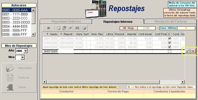Repostajes interno 2